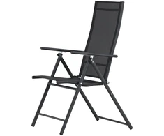 Venture Design Valgomojo kėdė Levanzo 2 vnt., juoda, sulankstoma, plieninė