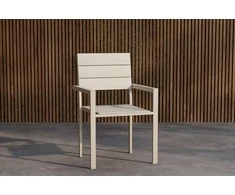 Venture Design Valgomojo kėdė Levels, smėlio spalvos, aliuminis, 2 vnt.