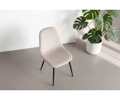 Venture Design Valgomojo kėdės 2 vnt., juodos kojos, smėlio spalvos veliūras