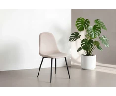 Venture Design Valgomojo kėdės 2 vnt., juodos kojos, smėlio spalvos veliūras