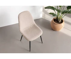 Venture Design Valgomojo kėdžių komplektas (2 vnt.), juoda/šviesiai ruda bouclé