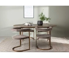 Venture Design Valgomojo komplektas 180x90x75 cm Natūralaus MDF Plienas 4 Kėdės