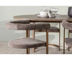 Venture Design Valgomojo komplektas 180x90x75 cm Natūralaus MDF Plienas 4 Kėdės