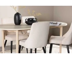 Venture Design Valgomojo komplektas Andy valgomojo stalas su Leone valgomojo kėde 180x90 cm smėlio spalvos