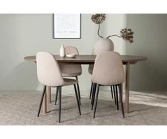 Venture Design Valgomojo komplektas Andy valgomojo stalas ir Polar valgomojo kėdė 180x75 cm Juoda Smėlio spalvos