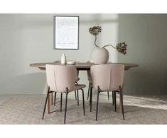 Venture Design Valgomojo komplektas Andy valgomojo stalas ir Modesto valgomojo kėdė 180x75 cm smėlio spalvos MDF