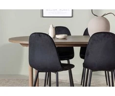 Venture Design Valgomojo komplektas Andy valgomojo stalas ir Polar kėdės 180x90x75 cm juodas MDF