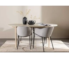 Venture Design Valgomojo komplektas Andy valgomojo stalas su Evelina valgomojo kėde 180x90 cm balintos medienos