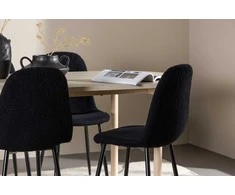 Venture Design Valgomojo komplektas Andy valgomojo stalas su Polar valgomojo kėdė 180x90 cm juoda