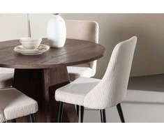Venture Design Valgomojo komplektas Bootcut stalas su Leone kėdėmis 110 cm Mocha rusvai gelsvas