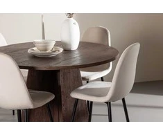 Venture Design Valgomojo komplektas Bootcut stalas su Polar kėdėmis 110 cm Mocha rusvai gelsvas MDF
