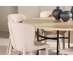 Venture Design Valgomojo komplektas Copenhagen stalas ir Astoria kėdės 140 cm smėlio spalvos