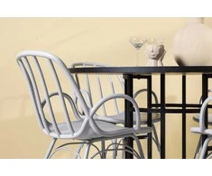 Venture Design Valgomojo komplektas Copenhagen valgomojo stalas ir Dyrön valgomojo kėdė 115 cm juoda pilkai ruda