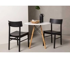 Venture Design Valgomojo komplektas Danburi valgomojo stalas ir Montros valgomojo kėdė 60 cm natūrali mediena medžio imitacija guminė mediena