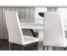 Venture Design Valgomojo komplektas Disa valgomojo stalas ir Pastill valgomojo kėdė 120x80 cm balta MDF