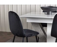 Venture Design Valgomojo komplektas Disa valgomojo stalas ir Polar kėdės 120x80 cm balta juoda