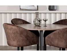 Venture Design Valgomojo komplektas Durango valgomojo stalas ir Evening valgomojo kėdė 120 cm juoda ruda