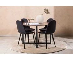 Venture Design Valgomojo komplektas Durango valgomojo stalas ir Polar valgomojo kėdė 120 cm juoda