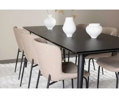 Venture Design Valgomojo komplektas Ellis valgomojo stalas su Modesto valgomojo kėdė 230x85 cm juoda