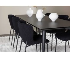 Venture Design Valgomojo komplektas Ellis valgomojo stalas su Modesto valgomojo kėdė 230x85 cm juoda