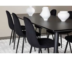 Venture Design Valgomojo komplektas Ellis valgomojo stalas su Polar valgomojo kėde 230x85 cm juodas