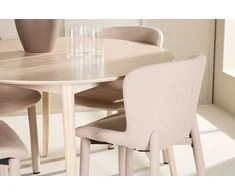 Venture Design Valgomojo komplektas Flora stalas su 4 Astoria kėdėmis 120 cm balinto ąžuolo spalvos