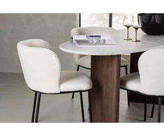 Venture Design Valgomojo komplektas Grönvik valgomojo stalas ir Edina valgomojo kėdė 180x75 cm ruda balta