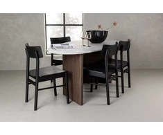Venture Design Valgomojo komplektas Grönvik valgomojo stalas ir Montros kėdės 180x75 cm rudos spalvos