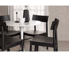 Venture Design Valgomojo komplektas Hamden valgomojo stalas ir Montros valgomojo kėdė 80x75 cm balta