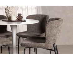 Venture Design Valgomojo komplektas Hamden valgomojo stalas ir Modesto kėdės 80x75 cm Balta Pilka
