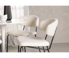 Venture Design Valgomojo komplektas Hamden valgomojo stalas ir Chico kėdės 80x75 cm baltas MDF