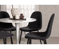 Venture Design Valgomojo komplektas Hamden valgomojo stalas ir Polar kėdės 80x75 cm baltas ir juodas MDF