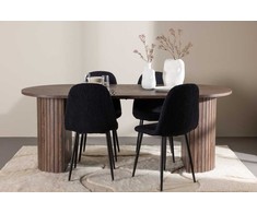 Venture Design Valgomojo komplektas Härön valgomojo stalas su Polar valgomojo kėde 200x90 cm Mocha plienas