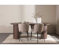 Venture Design Valgomojo komplektas Härön valgomojo stalas su Modesto valgomojo kėdė 200x90 cm Mocha