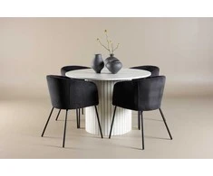Venture Design Valgomojo komplektas Härön su kėdėmis Berit 110 cm Balta Juoda