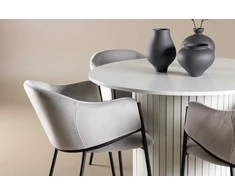 Venture Design Valgomojo komplektas Häron su Evelina kėdėmis 110 cm Balta Pilka MDF
