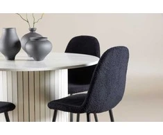 Venture Design Valgomojo komplektas Häron stalas su Polar kėdėmis 110 cm baltas juodas