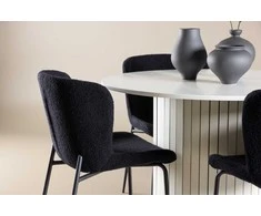 Venture Design Valgomojo komplektas Härön valgomojo stalas su Modesto valgomojo kėdė 110 cm balta juoda