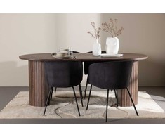 Venture Design Valgomojo komplektas Härön valgomojo stalas su Berit valgomojo kėde 200x90 cm Mocha