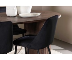 Venture Design Valgomojo komplektas Härön valgomojo stalas su Night valgomojo kėdė 200x90 cm moka aksomas