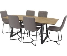 Venture Design Valgomojo komplektas Inca 160x200x85x75 cm Juodas