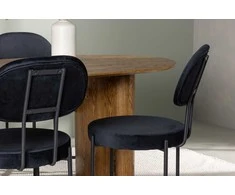 Venture Design Valgomojo komplektas Isolde valgomojo stalas ir Stella valgomojo kėdė 140x75 cm juodas MDF
