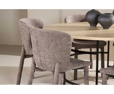 Venture Design Valgomojo komplektas Kopenhaga stalas su 6 Astorijos kėdėmis 140 cm balintos rudos spalvos