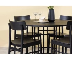 Venture Design Valgomojo komplektas Kopenhagos valgomojo stalas ir Montros kėdės 115 cm juodas MDF