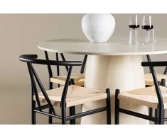 Venture Design Valgomojo komplektas Lanzo stalas su Alfons kėdėmis 120 cm smėlio spalvos