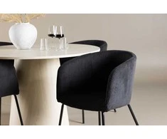 Venture Design Valgomojo komplektas Lanzo valgomojo stalas su Berit valgomojo kėde 120 cm balta