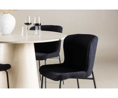 Venture Design Valgomojo komplektas Lanzo valgomojo stalas su Modesto valgomojo kėdė 120 cm balta poliesteris