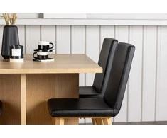 Venture Design Valgomojo komplektas Leo valgomojo stalas ir Today valgomojo kėdė 100x75 cm ąžuolas juoda