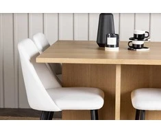 Venture Design Valgomojo komplektas Leo valgomojo stalas ir naktinės valgomojo kėdės 100x100x75 cm juoda ir balta