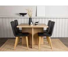 Venture Design Valgomojo komplektas Leo valgomojo stalas ir Today valgomojo kėdė 100x75 cm ąžuolas juoda